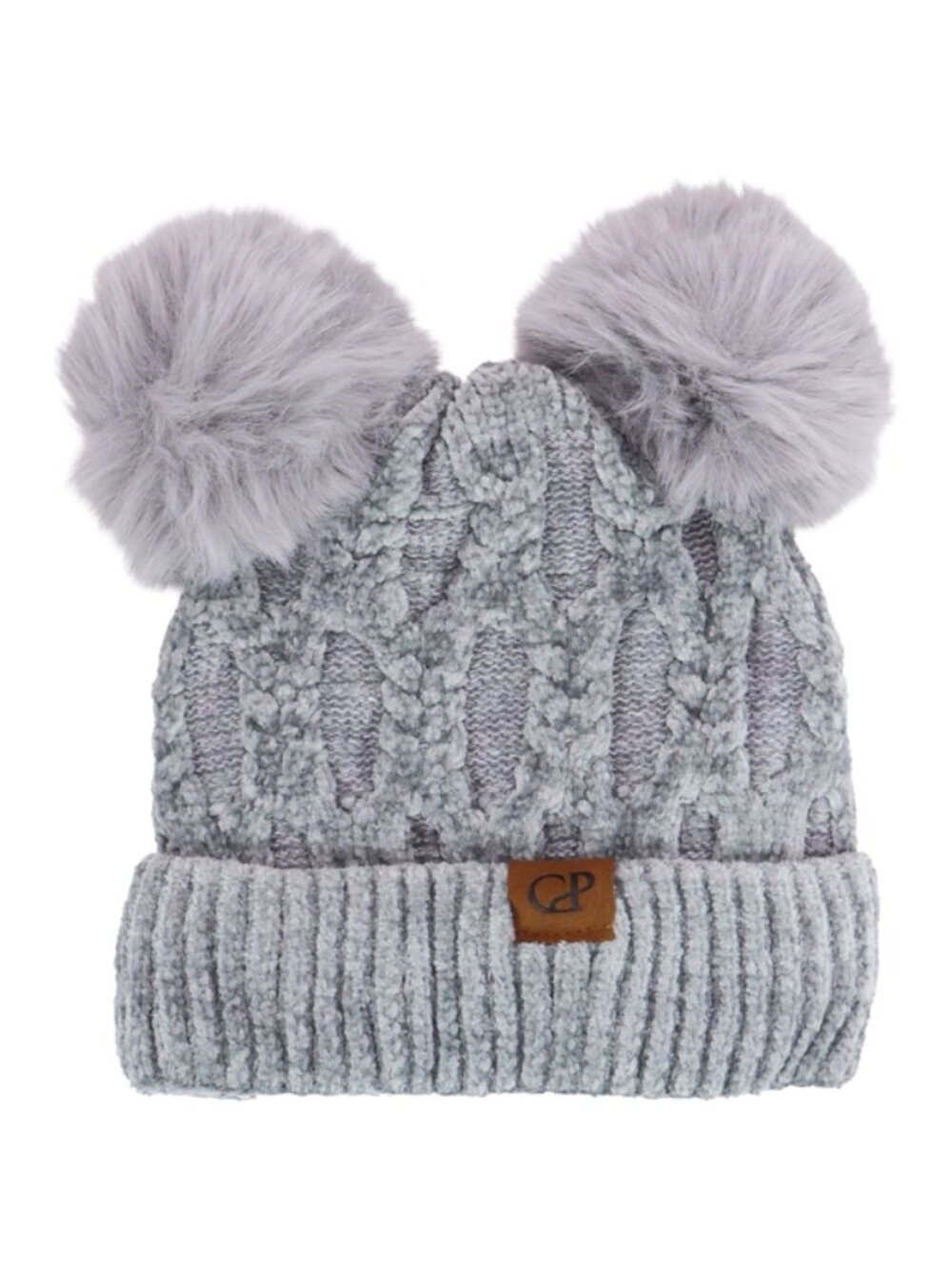 Hat Chenille Fleece Diamond GRAY